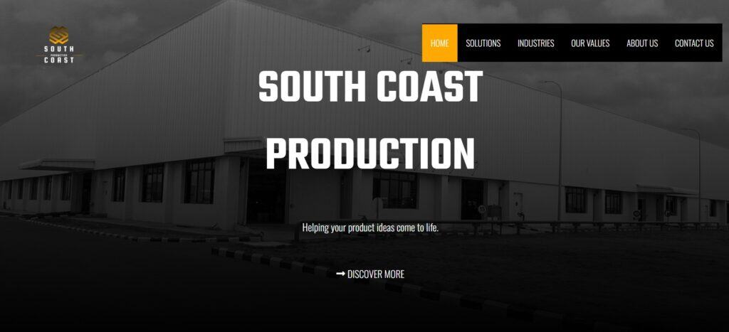 Modern industrial building on South Coast for project showcase.